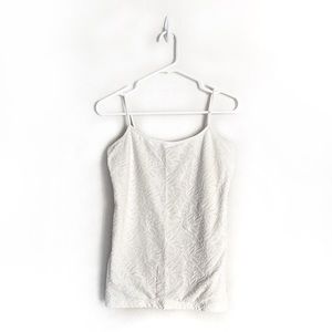 ⭐️5 for $25⭐️ Ann Taylor Loft Cream Embossed Floral Spaghetti Strap Tank Top